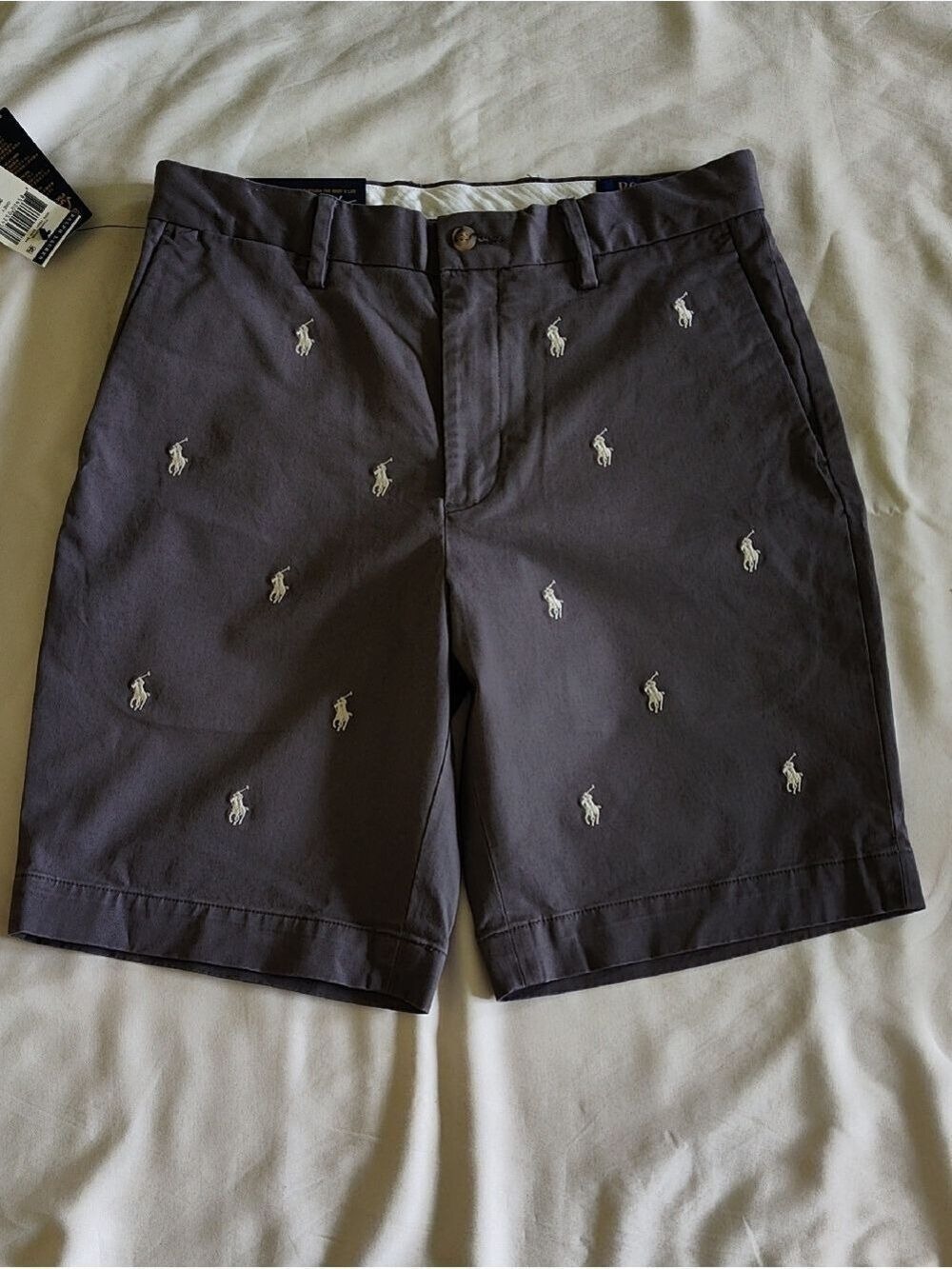 Polo by Ralph Lauren Grey Embroidered Polo Player Chino Shorts